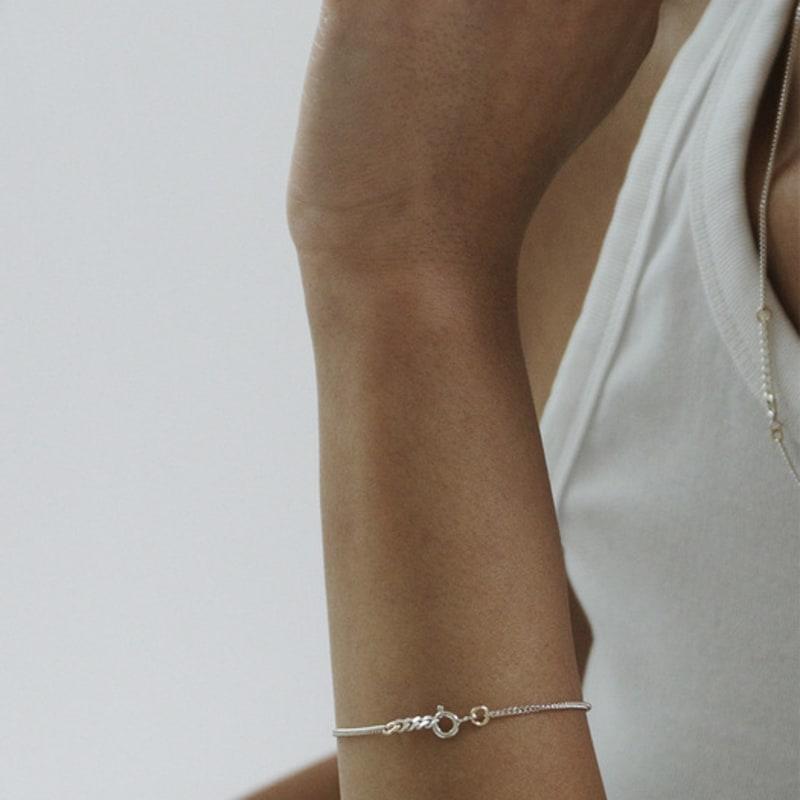 OURPIERRE JADE CHAIN BRACELET SILVER