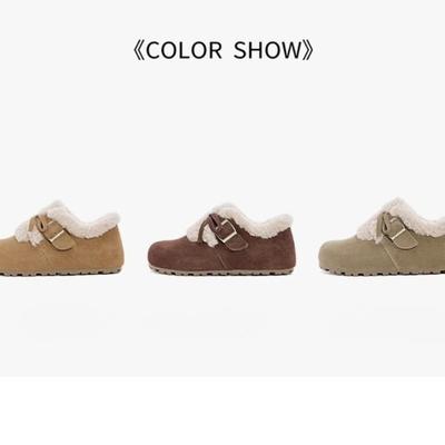 Women's Thick-Soled Cotton Boots Autumn/Winter Fleece-Lined Thickened Cotton Boots Slip-On Warm Snow Boots