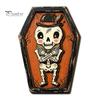 Fall Farmhouse Tabletop Centerpiece Vintage Halloween Wooden Decor, Cat Mummy Skeleton Figurines, Decorative Signs for Fireplace Shelf Mantel