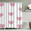 Valentine'S Day Shower Curtain With Pink Hearts Pattern Waterproof Bathroom Decor For Women Girls Gift Ideas (White)