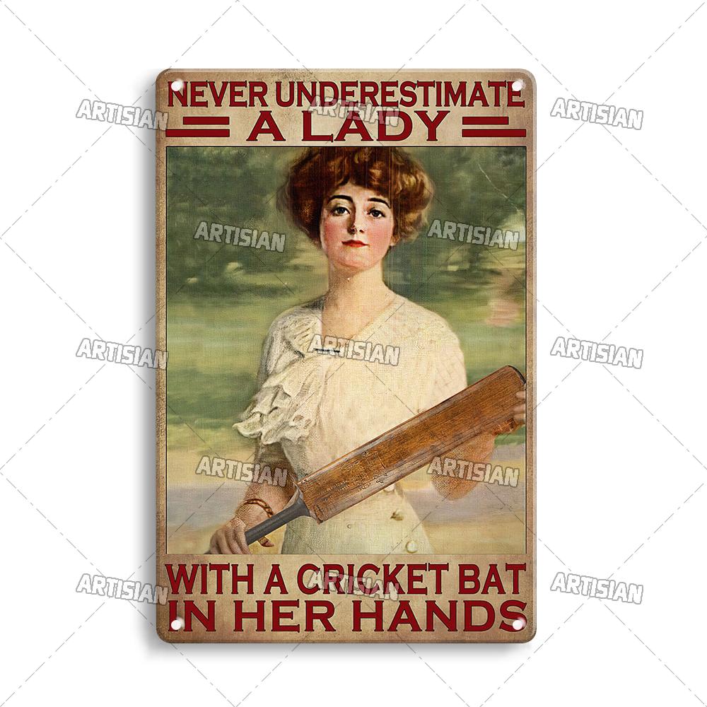 Mfoever Tin Sign Artisian SPORT Metal Sign Tennis Tin Poster Decorative Plate Badminton Cricket Pickleball Plaque Wall Decor Garage Bar Pub Club