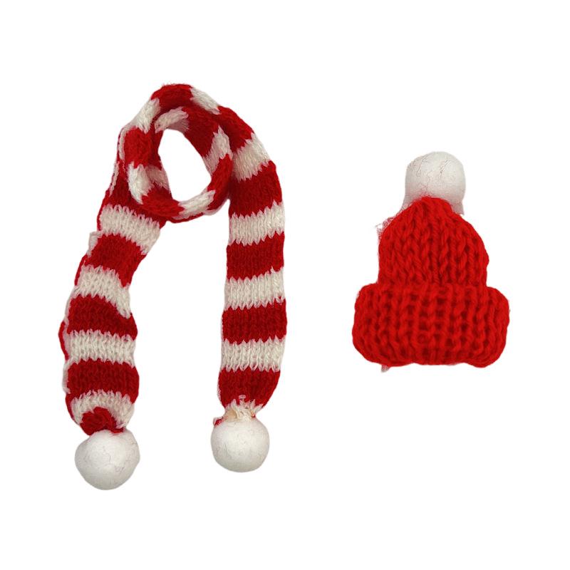 Mini Knit Scarf for DIY Doll, Christmas Decoration, Chenille Stem, Bear Paw, Dog Doll Accessories