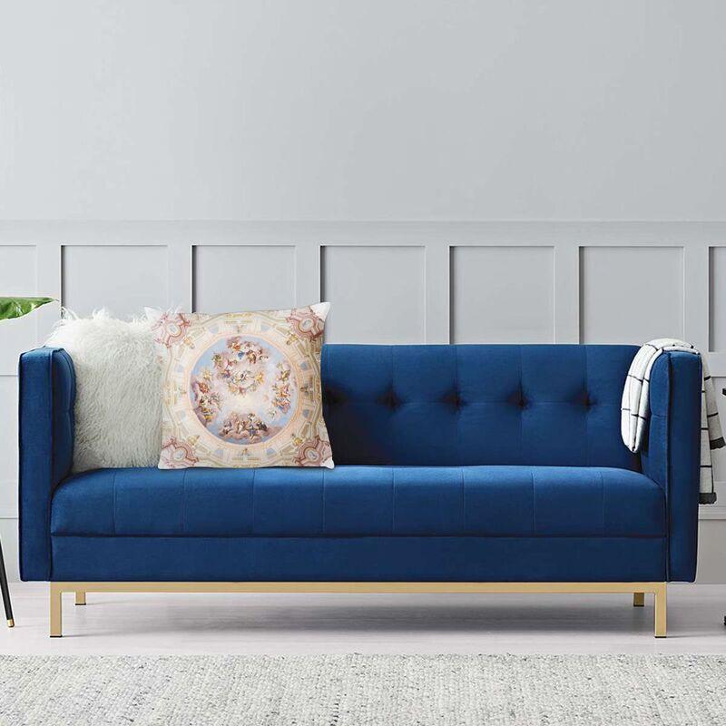 Renaissance Deckenkunst Dekokissenbezug 50*50cm für Wohnzimmer Sofa Vintage Götter Engel Fresko Kissenbezug Weicher Kissenbezug