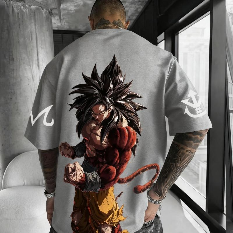 Dragon Ball Anime Super Saiyan 4 T-shirt 2025 Sommar Herr- och Damkläder Street Lös Casual Mångsidig Förälder Barn Kläder Topp