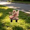 Flower Fairy Garden Stake, 2D Acrylic Fairy Garden Decoration, Waterproof Fairy Hummingbird Yard Art Stake for Lawn Balcony Flower Pot