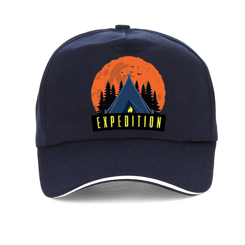 Fashion outdoor Unisex Expedition Camping print Baseball cap adjustable Unisex Adventure Night Expedition Campfire Camping hat