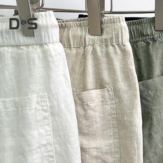 Pantaloni da Uomo in Lino Casual Vestibilità Ampia Pantaloni Dritti con Coulisse Gamba Larga Pantaloni da Golf Estivi da Vacanza Viaggio Lavoro Vita Quotidiana