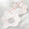 Flower Shape Baby Drooling Bibs Round Neck Saliva Towel Cloths Cute Baby Cotton Bibs  Infant