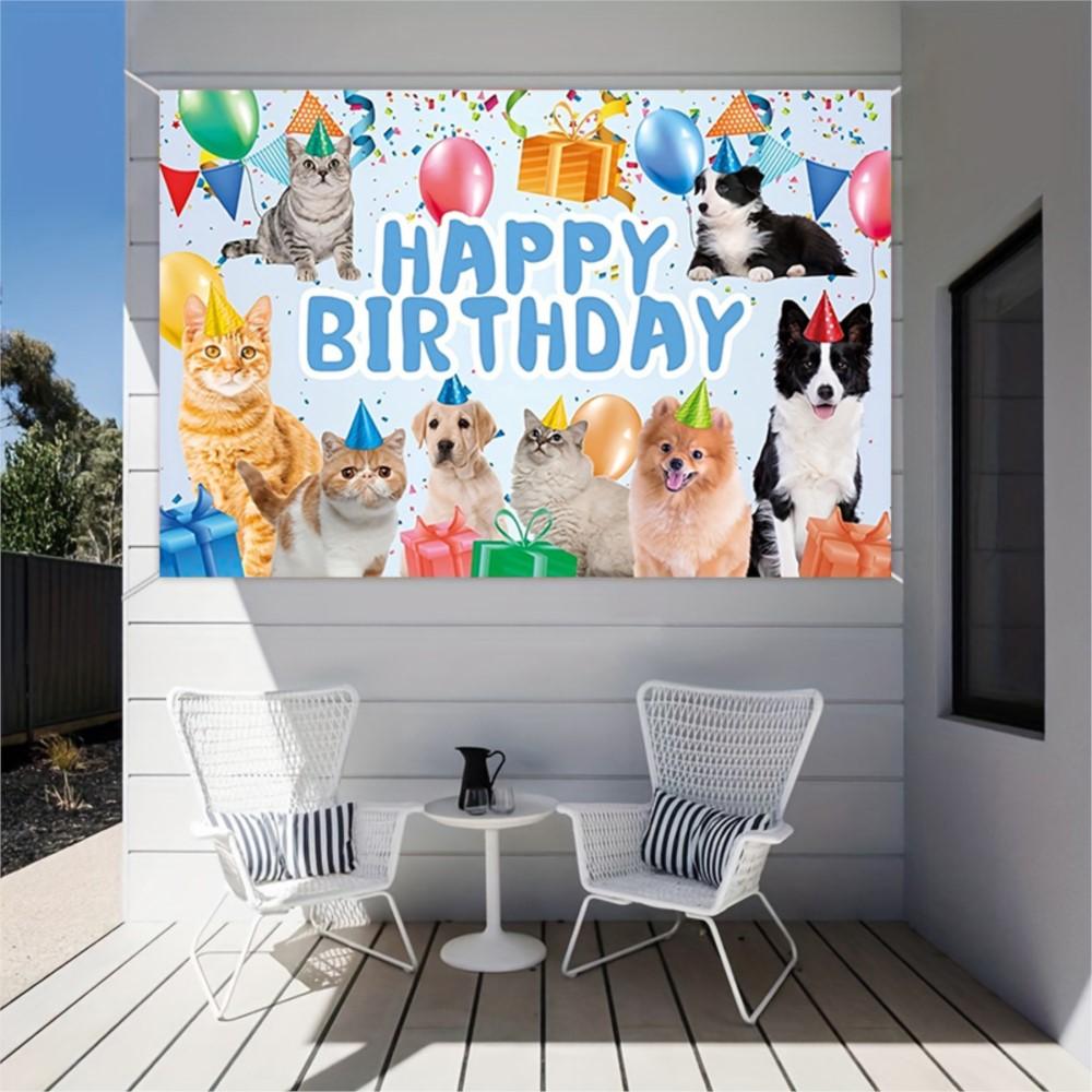 Süße Katze Hund Haustier Tier Hintergrund Kindergeburtstag Babyparty Haustierthema Party Banner Porträtfotografie Hintergrund Dekor Requisiten