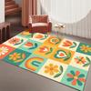 Boho Floral Pattern Area Rug Anti-slip Wear-resistant Soft Floor Carpet Retro Floral Mat for Indoor Bedroom Decor