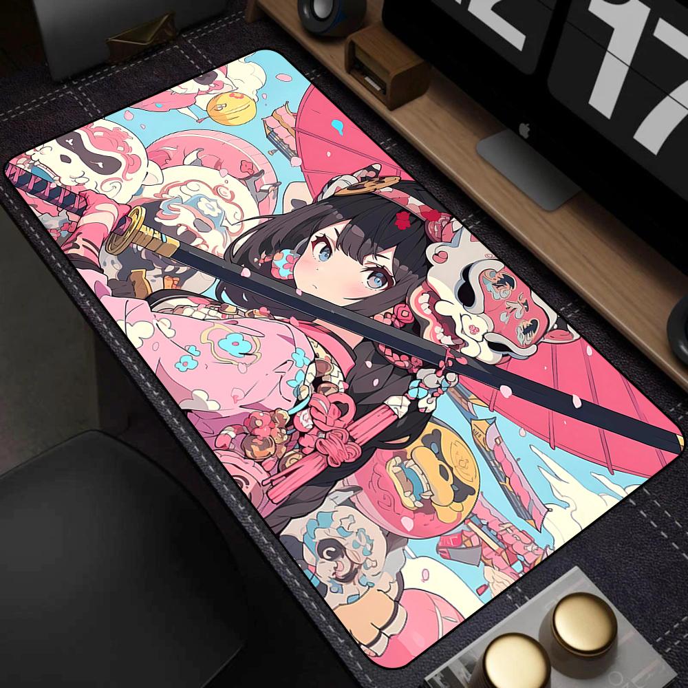 Cute Pretty Anime Girl Large Mouse Pad 400x900mm Xxl Gamer Mouse Mat Office Table Mat Kawaii Cartoon Desk Pad Gaming Accessories