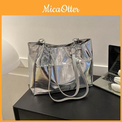 Womens Street Style Nylon Shoulder Tote With Inner Pockets And Waterproof Design