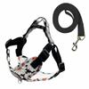 Classic Pet Harnesses Fashion Printed Nylon Dog Harness Vest Reflective Dog Harness Leash Set for Small Medium Dogs Cats French Bulldog
