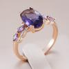 Sparkling Purple Oval Natural Zircon Bridal Wedding For Women Fashion  Rose Gold Color Vintage Party Daily Jewelry
