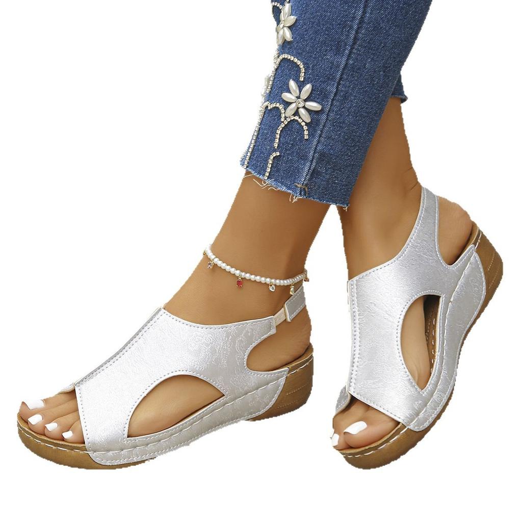 Wedge Sandals Women's Shoes Summer Sandals Platform Wedge Heel Fish Mouth Sandals