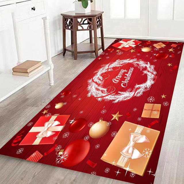 Christmas Living Room Floor Mat Home Atmosphere Decoration Restaurant Rectangular F Door Mat Bedroom Carpet Year Gift