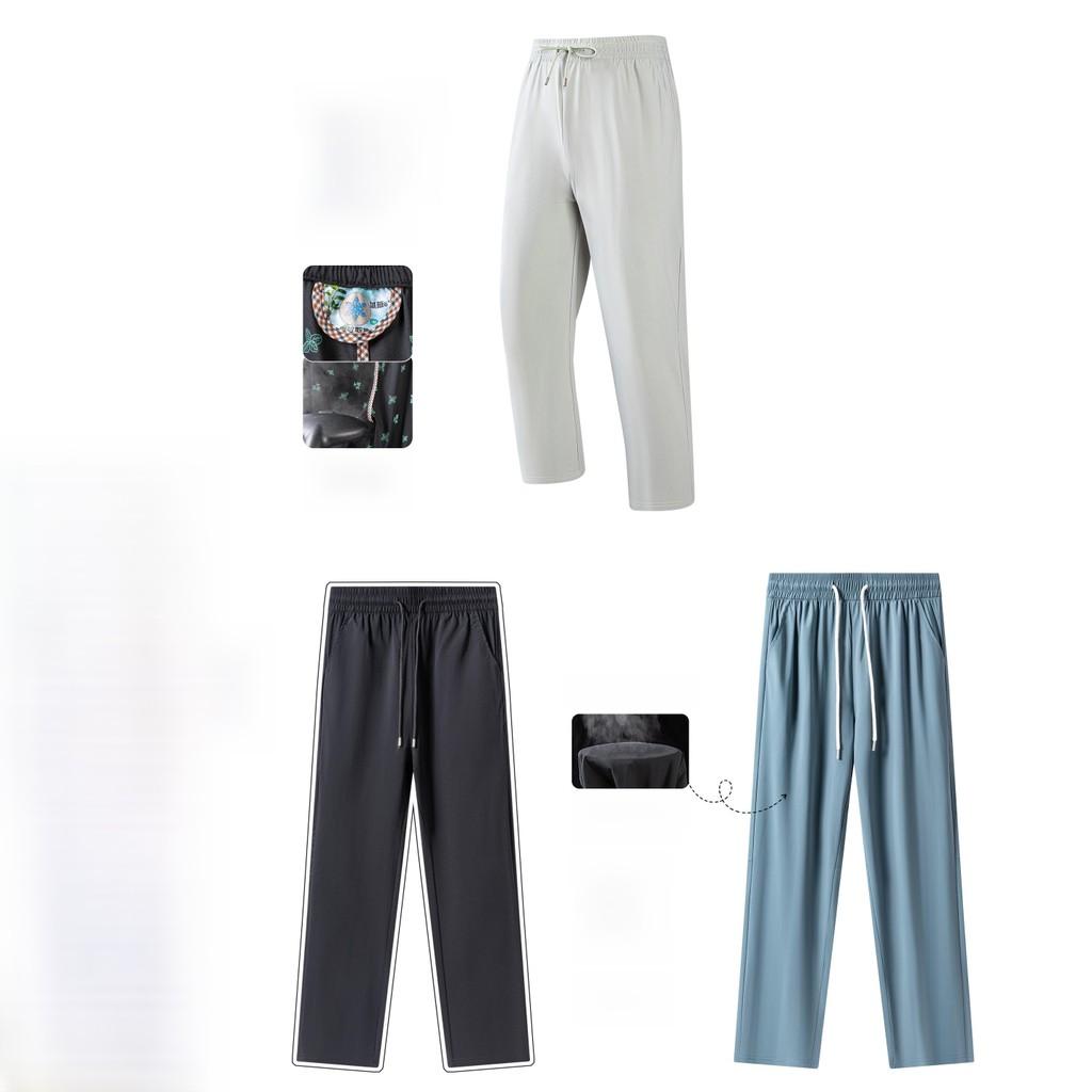 Mens Ice Silk Casual Pants With Quick Dry Fabric For Summer Active Wear
