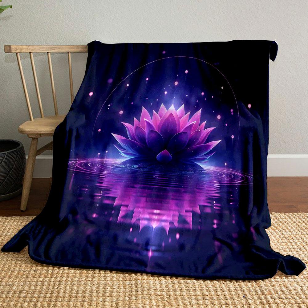 Glowing Lotus In Serenity Print Blanket Soft and Cozy Perfect for the Living Room Bed Sofa or a Nap,gift
