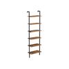 VASAGLE Ladderrek, 6-laags Boekenkast, Wandrek voor Woonkamer, Kantoor, Keuken, Slaapkamer, 60 x 30 x 204,8 cm, Industrieel, Rustiek Bruin en Zwart