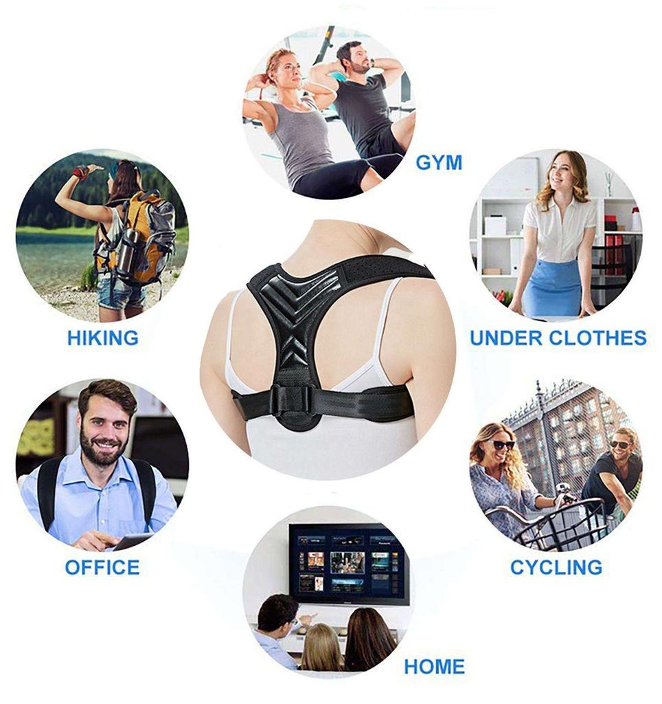 Free Size Adjustable Nylon Comfortable Shoulder Back Support Brace Anti Pain Posture Corrector for Men and Women