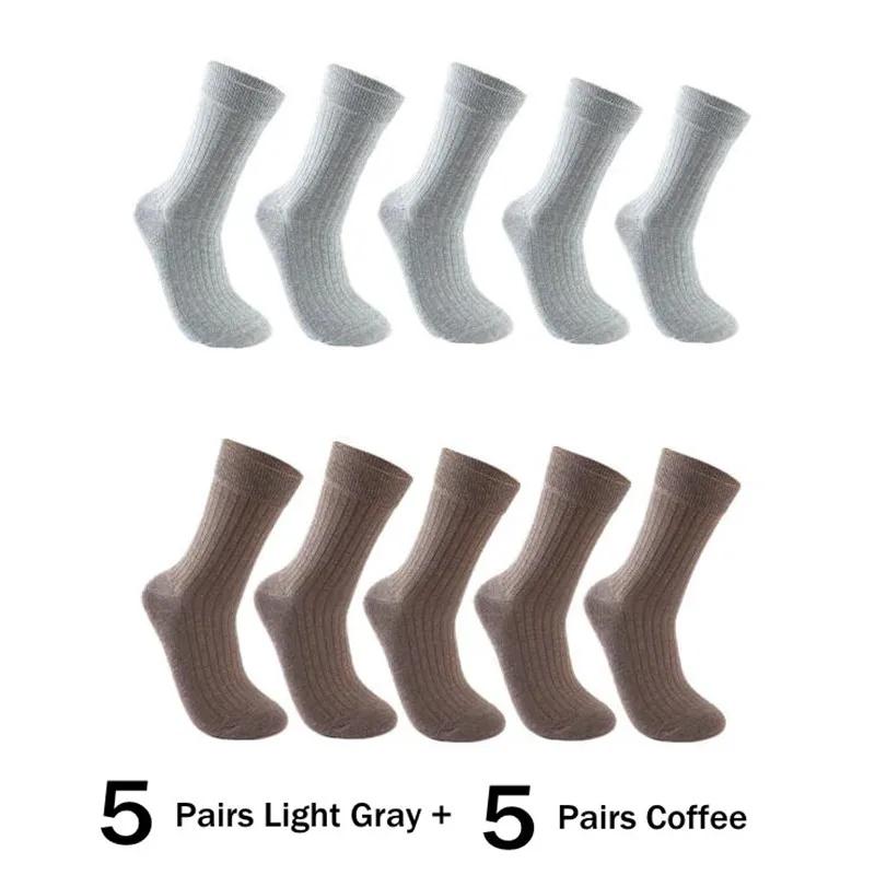 10 párů/sada Pánské ponožky Bavlna Dlouhé Business Vysoce kvalitní tlusté teplé ponožky na podzim Zima Pánské zateplené