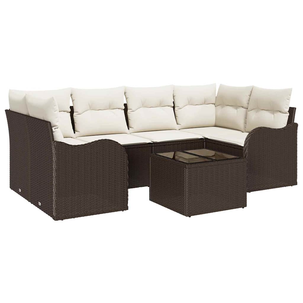 Garden Sofa Set Brown 55 x 55 x 37 cm Poly Rattan