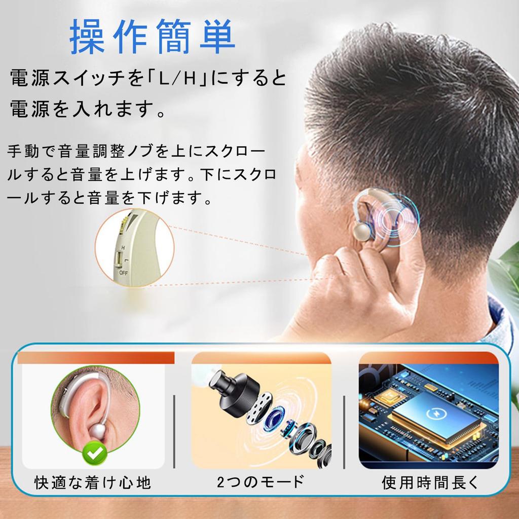 Vimaydo Hearing Amplifier [2025 Upgraded Version] Hearing Amplifier for Seniors, Behind-the-Ear, Binaural, USB Rechargeable, 2 Modes, 4 Volume Levels,
