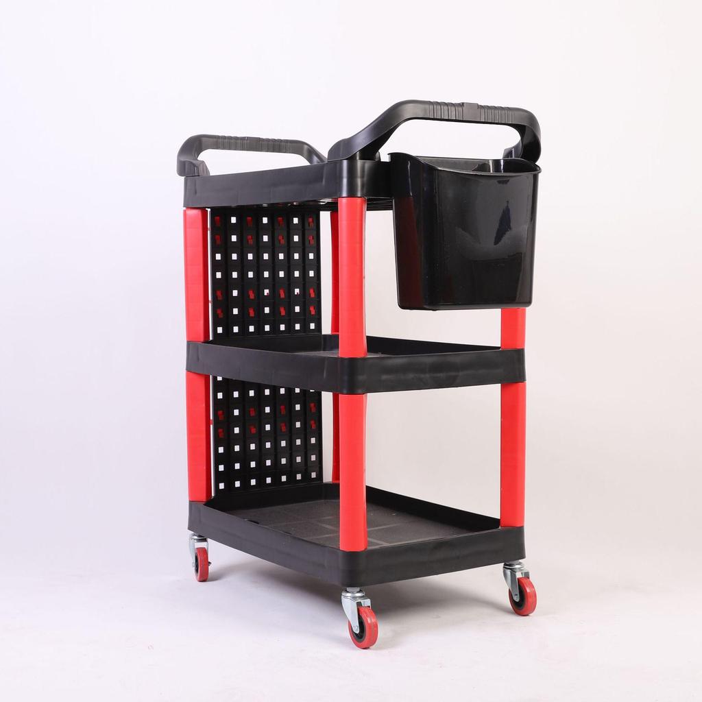 Portable Three-Layer Tool Cart for Car Detailing and Hair Salons