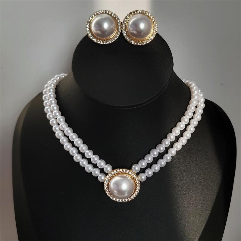 Korean Retro Pearl Diamond Fringed Neck Chain Internet Celebrity Temperament Design Sense Flower Bow Collarbone Chain Necklace Female