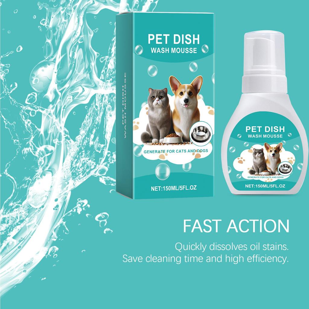 Pet Bowl Cleaner , Cat Tableware Food Bowl Bowl Cleaning Pet Mucus Saliva 150ml