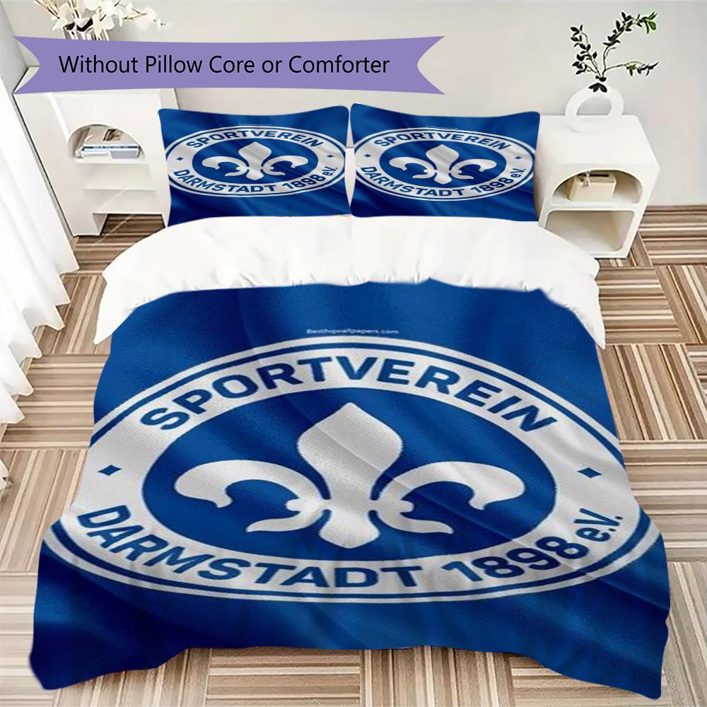 Juego de Ropa de Cama con Patrón SV Darmstadt 98 Funda Nórdica Funda de Almohada Decoración del Hogar Regalo de Cumpleaños (1 funda nórdica + 2 fundas de almohada sin relleno.)91
