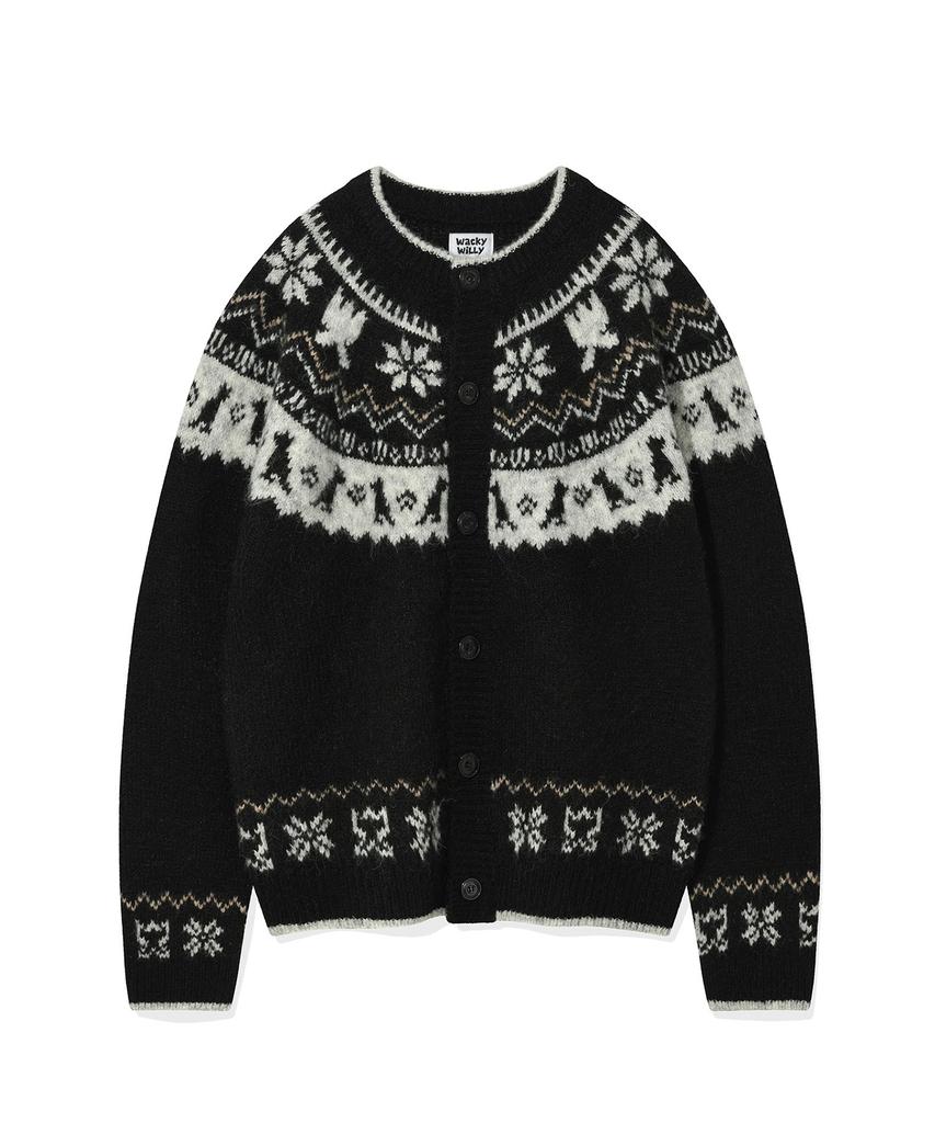 Wacky Willy Nordic Round Cardigan Black