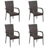 Ensemble de Salle à Manger - VIDAXL - 5 pcs - Bois d'Acacia Massif - Acier Résistant aux Intempéries - Empilable