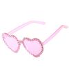 Heart-shaped Frame Fashion Rhinestone Sunglasses Outdoor Travel Party Sunglasses Sun-Protective Black Shades Glasses
