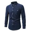 2026 Printemps Hommes Chemises en Velours côtelé Automne Hommes Manches Longues Coupe Régulière Chemises Hommes Chemise Décontractée Couleur Unie Chemises Hommes