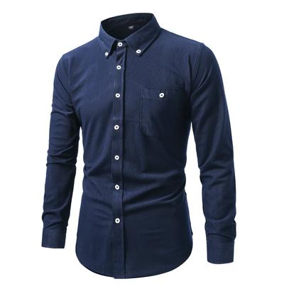 2026 Spring Men Corduroy Shirts Autumn Men Long Sleeve Regular Fit Shirts Men Casual Shirt Solid Color Men Shirts