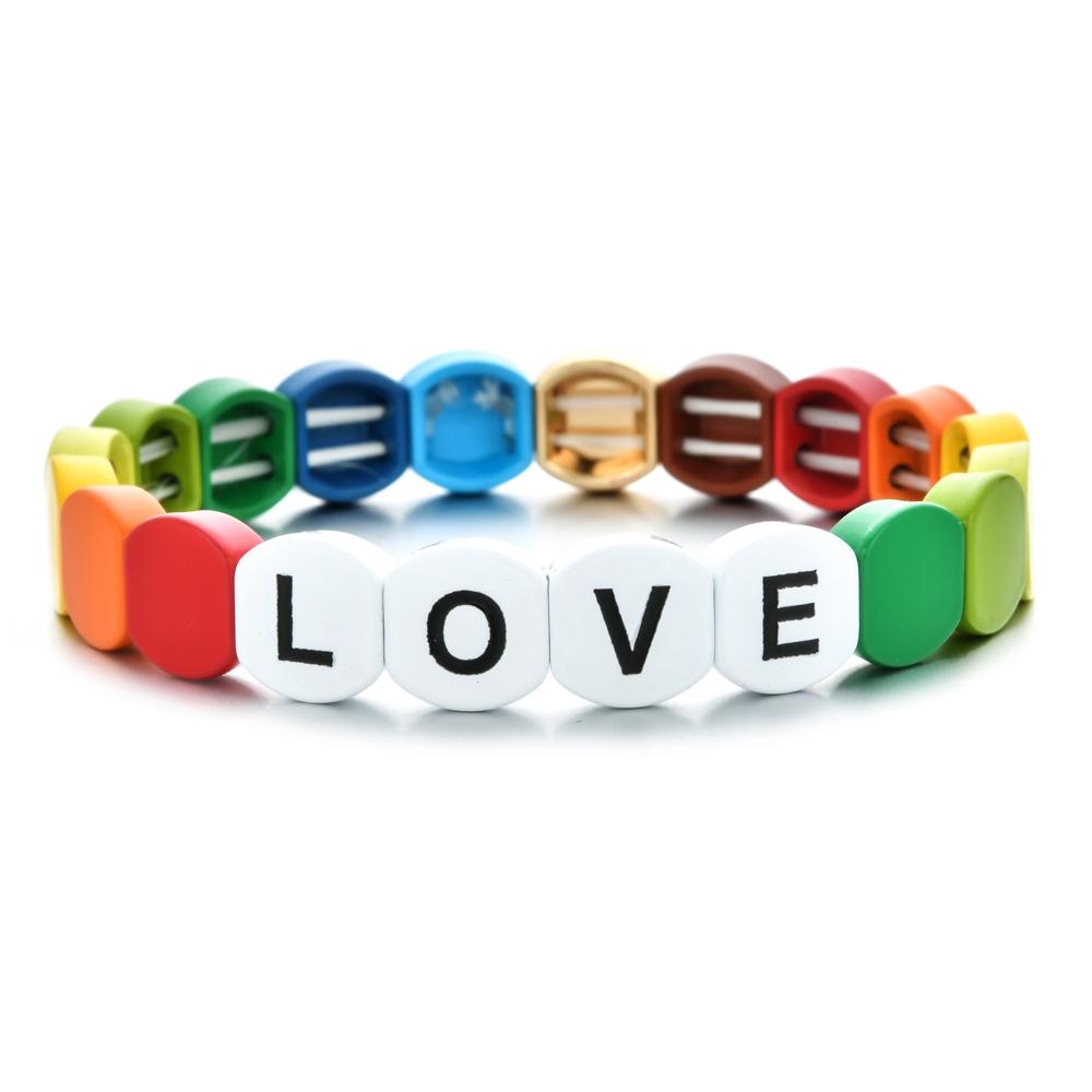 Fashion Bracelet Alloy Paint New Bracelet Honeycomb LOVE Bracelet