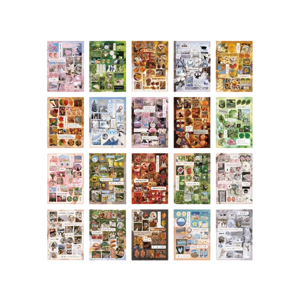 Die-Cut Sticker Book Japanese Styles Sticker Scrapbook Sticker Stationery Sticker Retro Decorative Sticker for Laptop