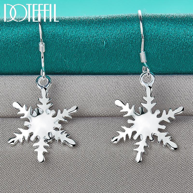 Snowflake Earrings Silver Fashion Jewelry