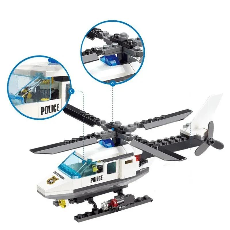 Police Helicopter Creative Small Particle Building Block Diy City Series Building Block Toys Halloween/Thanksgiving/Christmas Gi