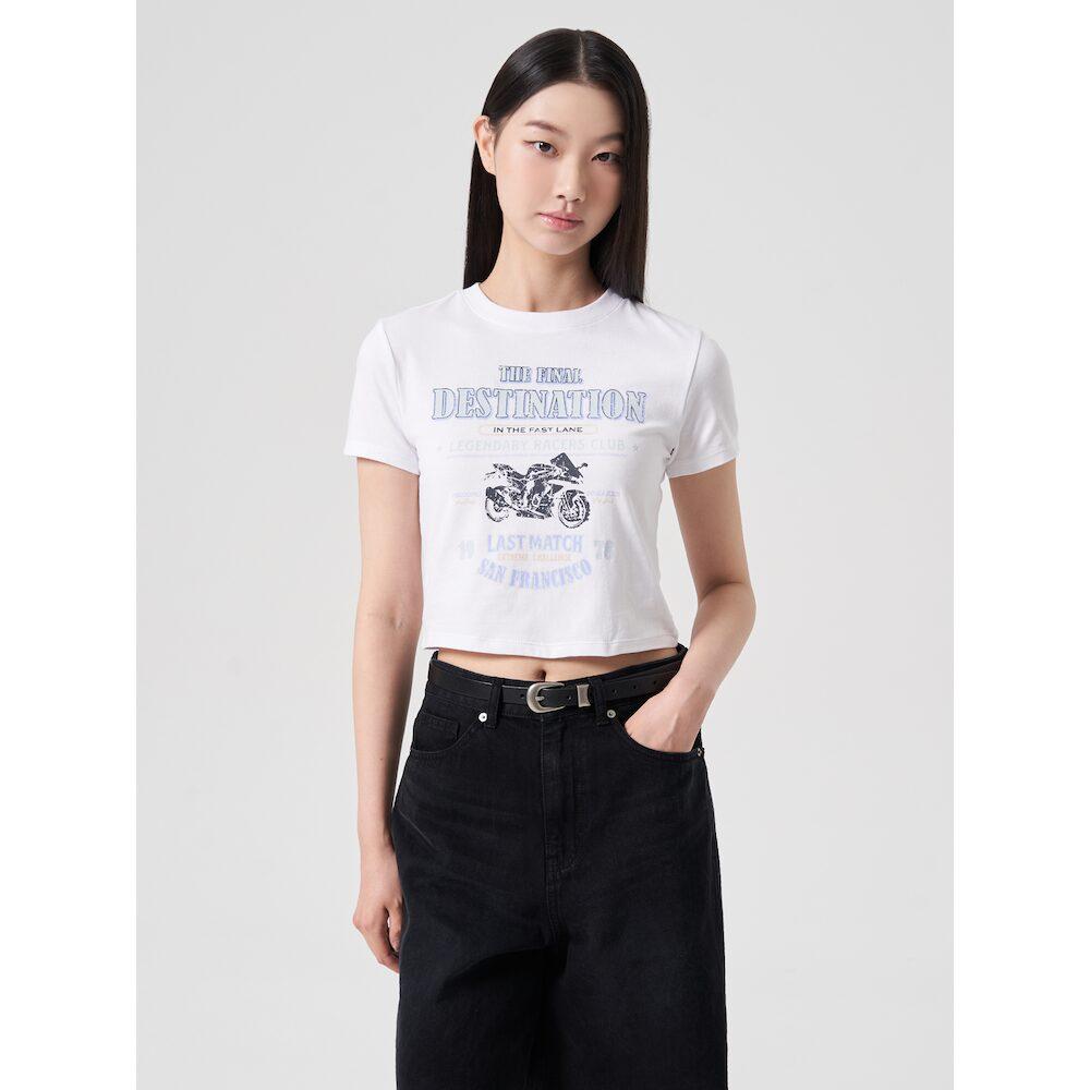 8Seconds Graphic Short Sleeve Crop T-Shirt Ivory (324642Ly50) Ivory/S