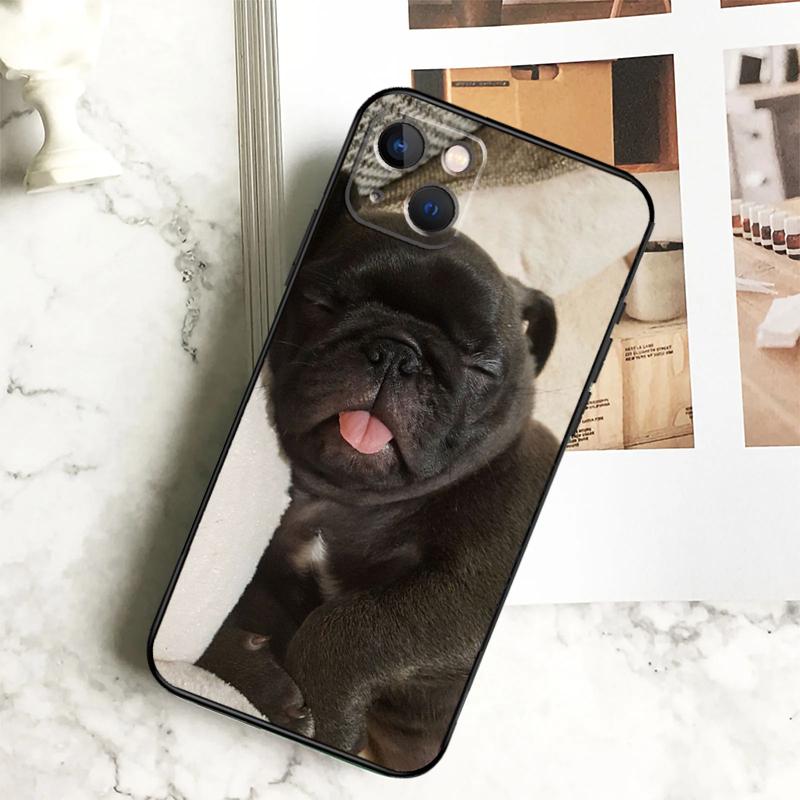Süßer Mops Hund Hülle Für iPhone 15 16 13 12 Mini 11 14 Pro Max 7 8 Plus X XR XS Max Handyhülle