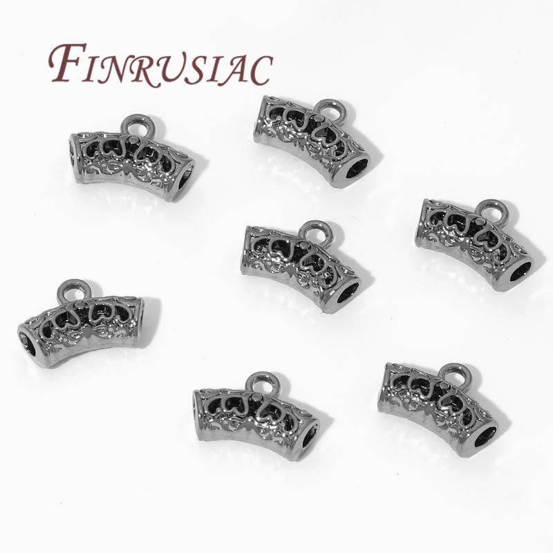 5-15Pcs/Lot 18K Gold Plated Bails For Pendants,Curved Tube Spacer Bead Findings,Beads Bails Connectors For Jewelry Accessories
