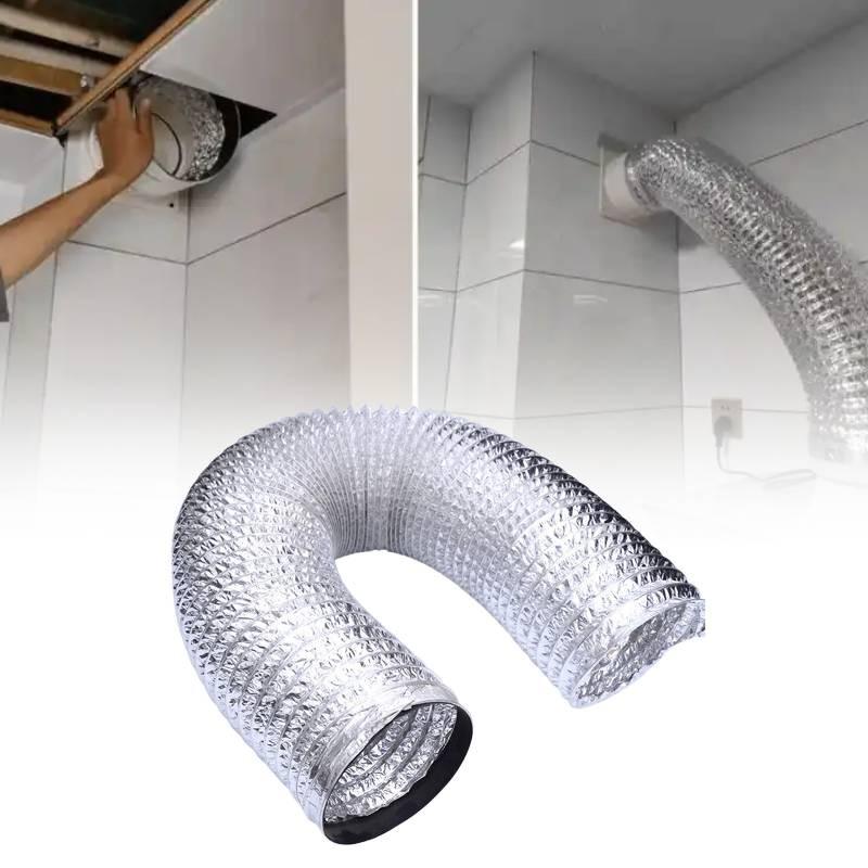 Langlebige Aluminiumfolie und Stahl Küchenabluftkanal Flexibles Dunstabzugsrohr 80mm