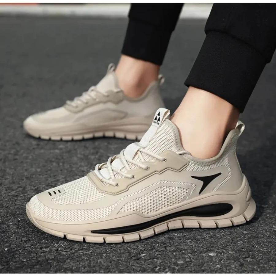 2025 Solid Color Woven Mesh Breathable Men's Large-sized Lace-up Comfortable High-quality New Casual Lightweight Sports Shoes