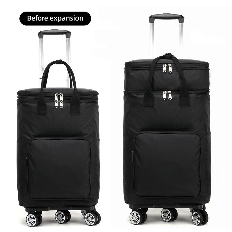 Telescopic Trolley Bag Supermarket Shopping Bag Folding Portable Lightweight Universal Wheel Travel Bag