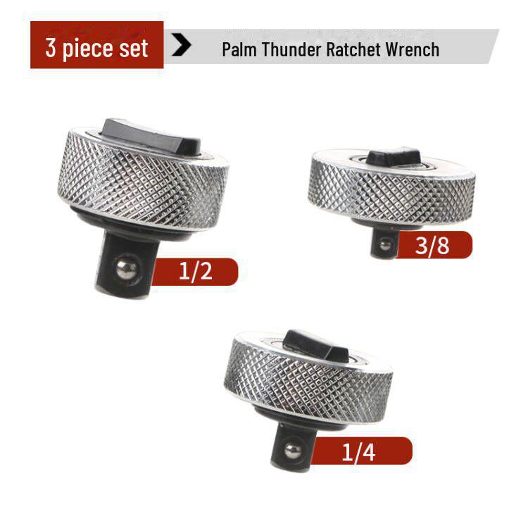 Palm Thunder 3-Piece Mini Ratchet Wrench Set - Quick, Portable, and Durable Aluminum Alloy.