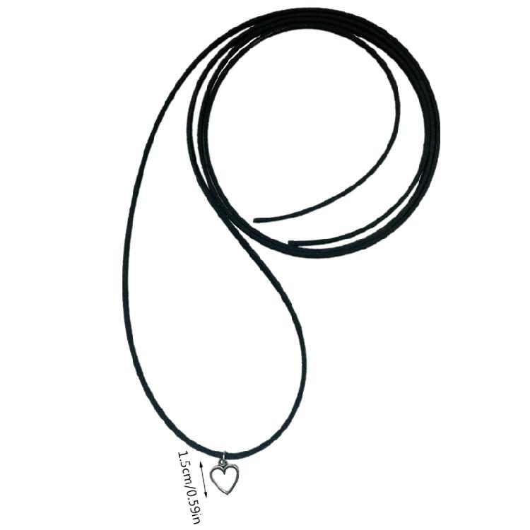 Minimalist Hollow Out Flower Necklace Long Rope Chain Sexy Rock Handmade Heart