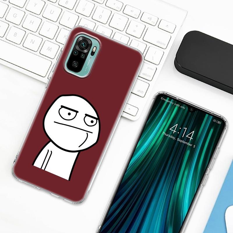 Zabawny człowiek Środkowy palec Fucek etui na telefon do Xiaomi Redmi Note 9s 8 11 7 9 10 Pro 10s 11s Przezroczysta obudowa Czerwona obudowa mi Note 8Pro K40