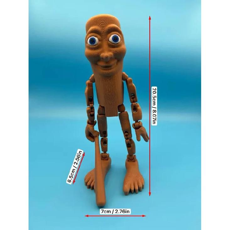 Large Articulated Figure 3D Printing Desktop Figurine Tungtungsahur Tung Tung Tung Sahur Action Figure Creative Desktop Ornament